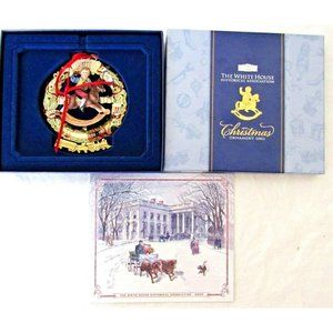 White House Christmas Ornament Historical Collectible Book Box Metal 2003